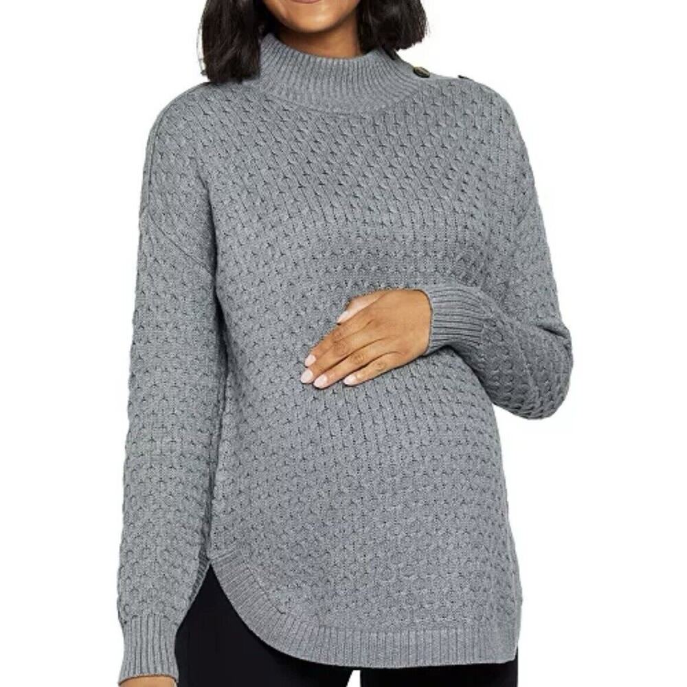 Motherhood Maternity Stitched Mock-Neck Maternity Sweater‎ Size 1X (MSRP $58)